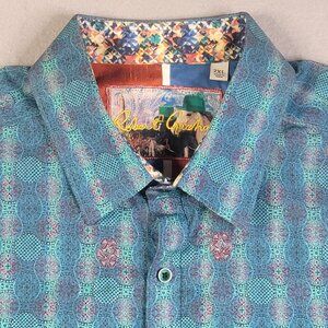 Robert Graham Long Sleeve Shirt Button Up Men's 2XL Contrast Cuff